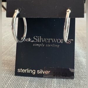 NWT Silverworks Sterling Silver Hoop EarringsNew